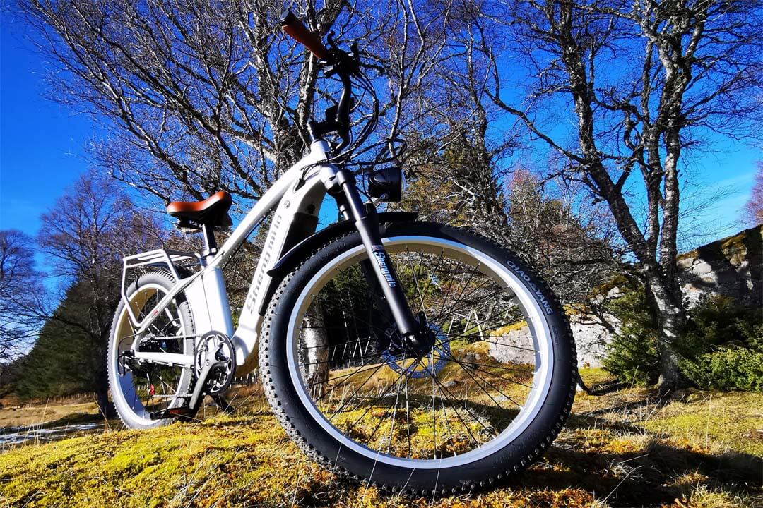 bicicleta de montanha com pneu gordo