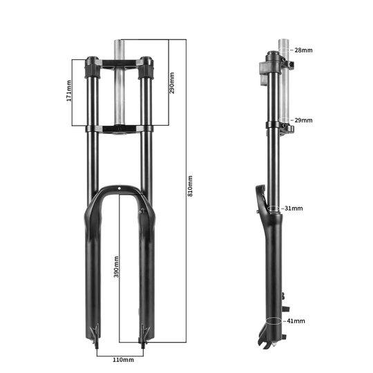 Shengmilo MX03/MX05 Bicicleta Elétrica Frente Choque Garfo de Suspensão Dianteira de Ombro Duplo