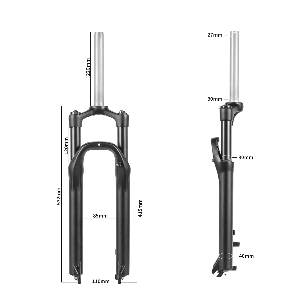 Vélo électrique Shengmilo MX04/MX06 VTT 26" Fourche à suspension avant