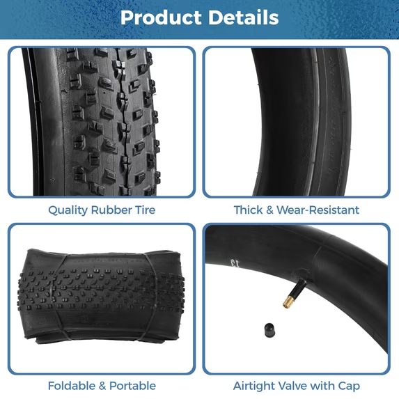 26-Inch E-Bike Inner Tube & Outer Tire Set – 26 × 3.0