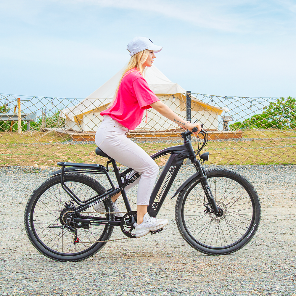 Elektrický horský bicykel Shengmilo S26 27.5×2.1 palcový úzky plášť 48V 17.5AH 90KM Dojazd