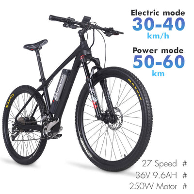 Shengmilo M50 Electric Mountain Bike 27.5 inch Carbon Fiber Frame Electric Bike 250W motor
