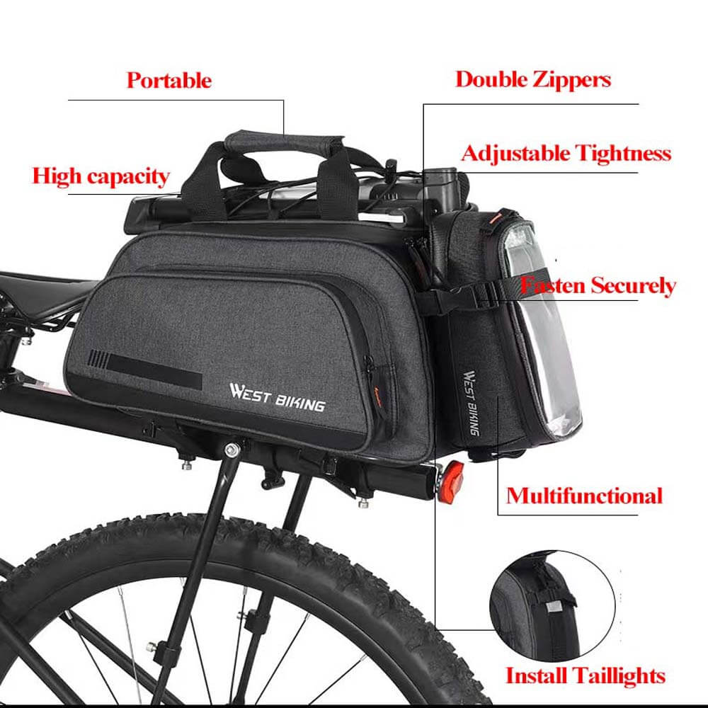 Multifunctional Bicycle Rear Seat Bag Cycling Bike Rear Rack Trunk Pannier  Luggage Carrier Bag Handbag Shoulder Bag  Amazonin Car  Motorbike