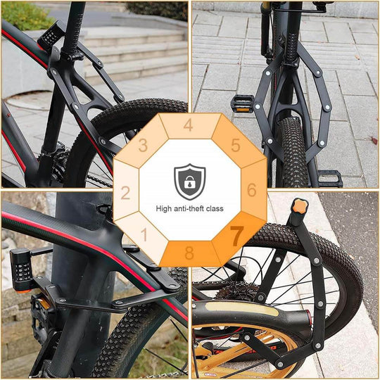 Saliekama velosipēda slēdzene ar statīvu elektriskajam velosipēdam