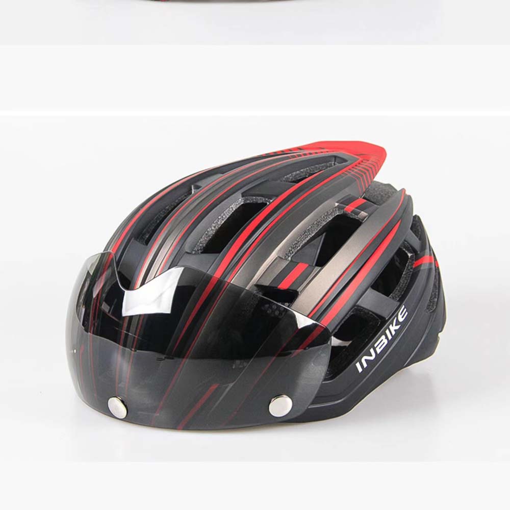 Bicycle helmet with light goggles integrated ultra-light men's and women's safety helmet equipment